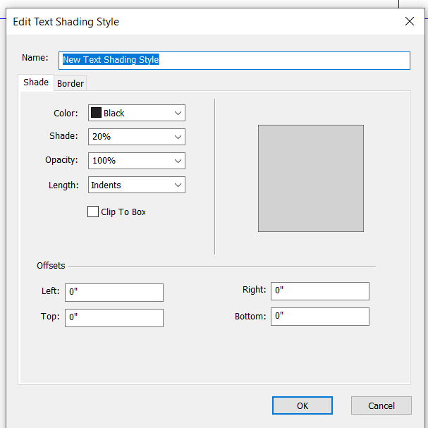 How to create and edit new text shading style